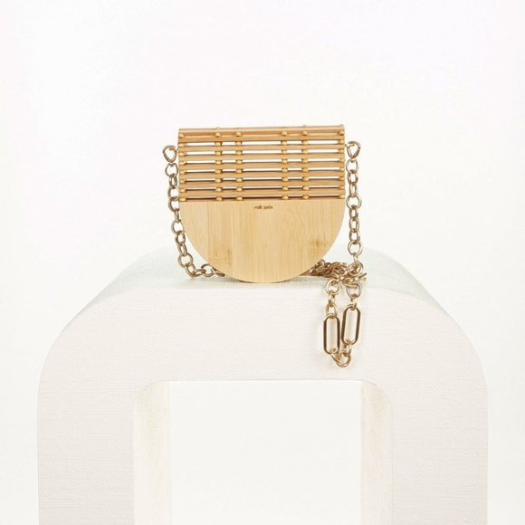 CULT GAIA ARK GAIA'S FLAP CROSSBODY BAG IN NATURAL TAN - Picture 6 of 12